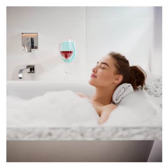 30 Watt Silicone Wine Glass Holder for Bath & Shower, Bathtub Relaxation - Picture 9 of 9